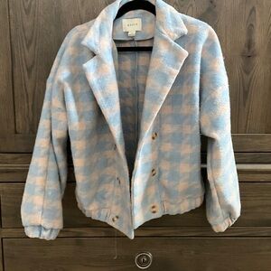 HYFVE Light Blue and Cream Textured Jacket